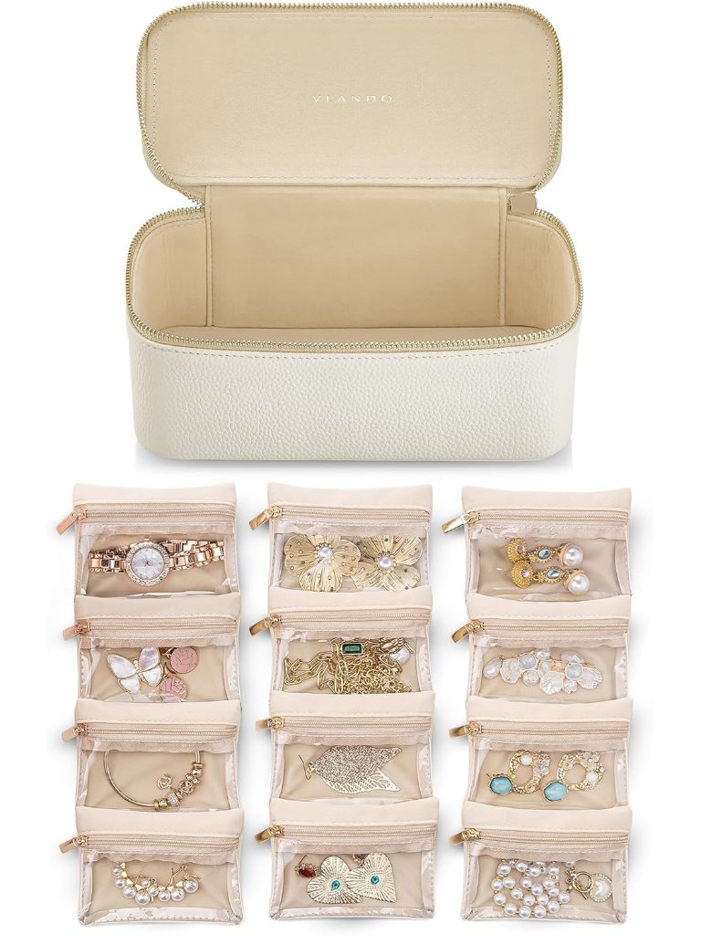 Travel Jewelry CaseJewelry Box With 12 Velvet Jewelry Pouch Jewelry Travel Orga